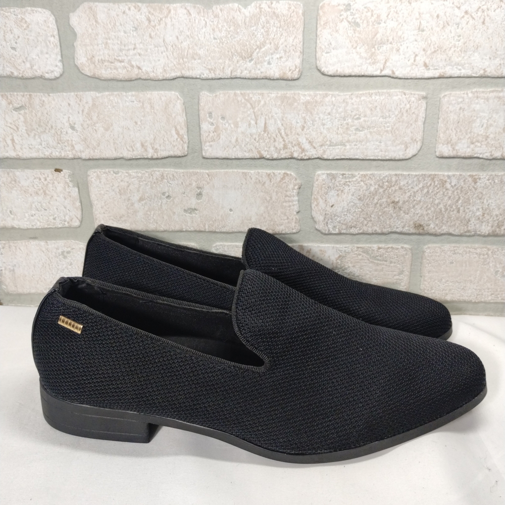 Uubaris Slip On Loafers Men 11 Black Knit Semi Formal Dress Shoes Tuxedo EUC